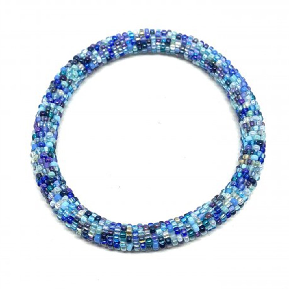 Bracciale nepalese DONUTS TURCHESE E BLU