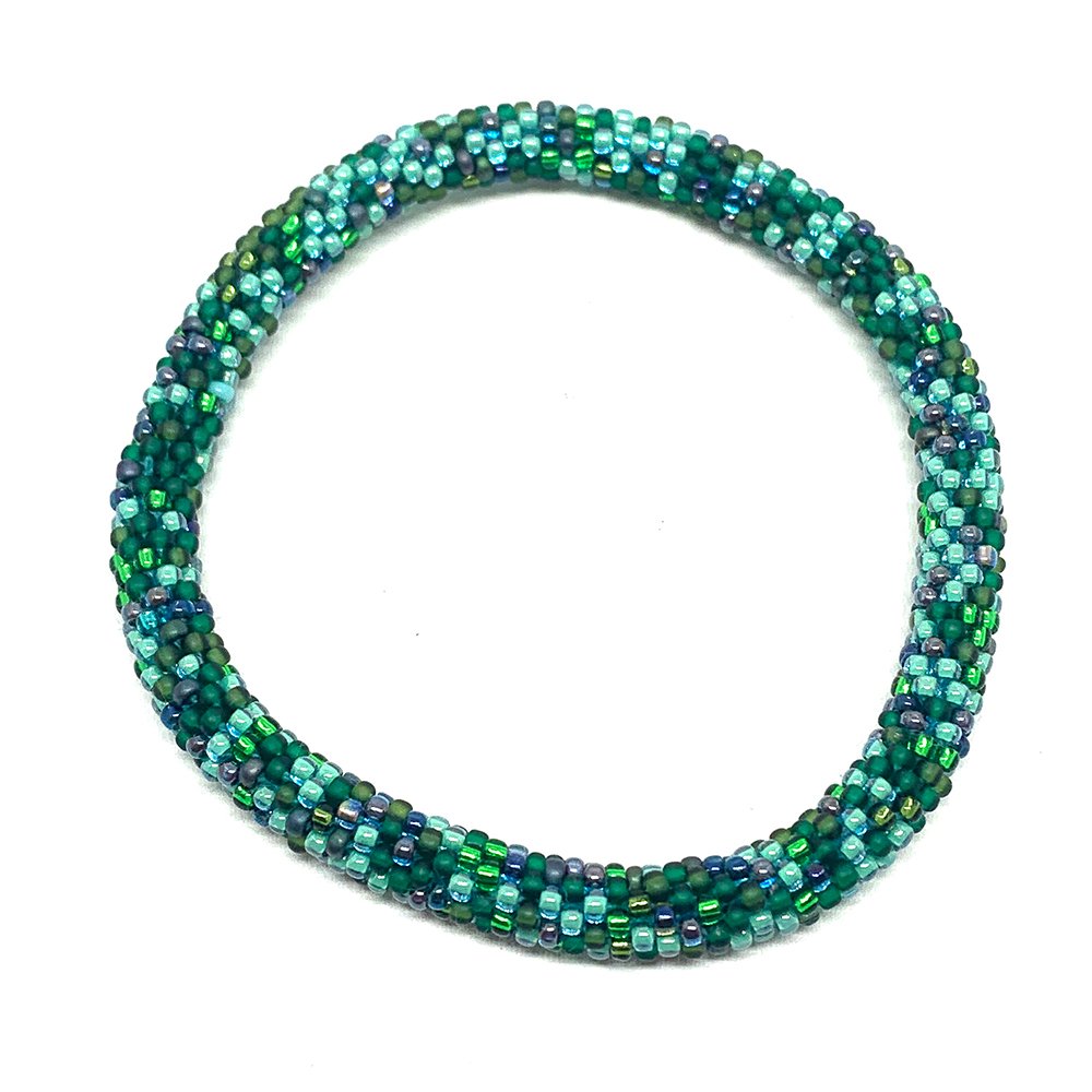 Bracciale nepalese DONUTS VERDE E TURCHESE