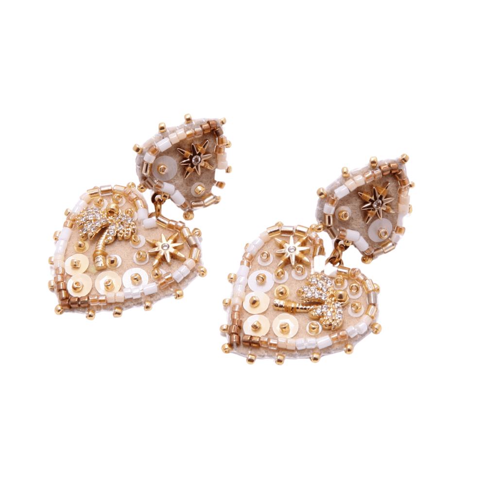 Boucle d’Oreille Palmier M Blanc