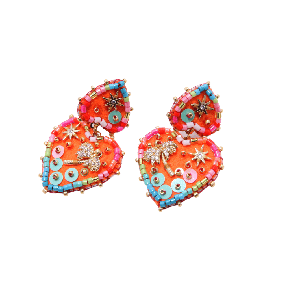 Boucle d’Oreille Palmier M Orange