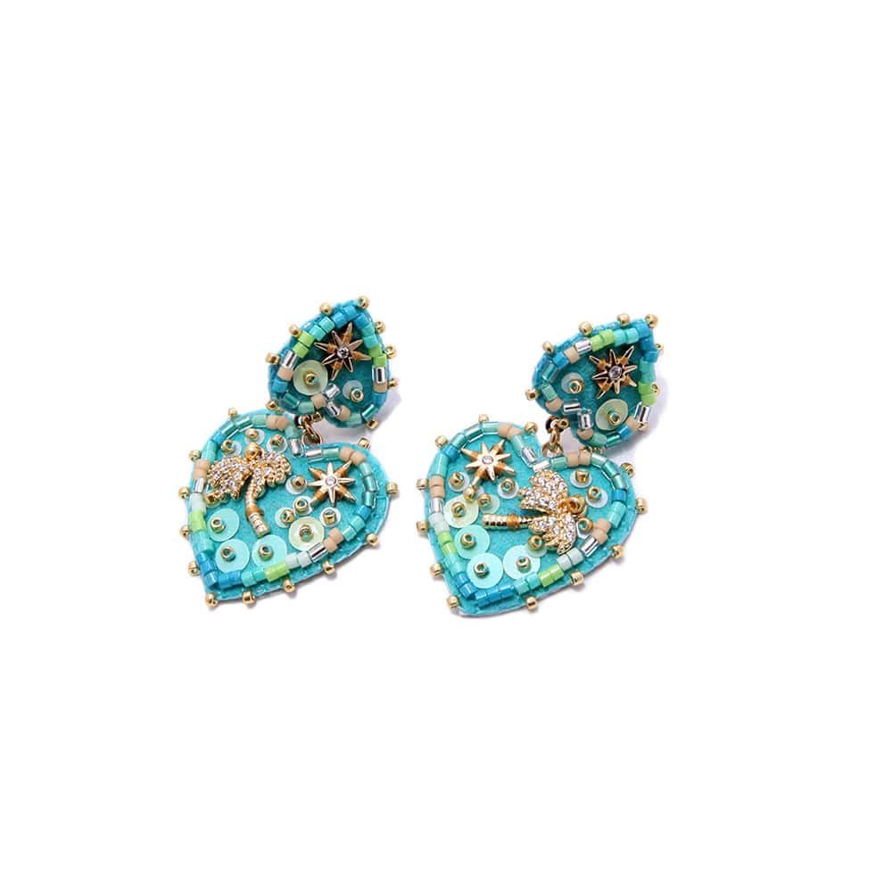 Boucle d’Oreille Palmier M Turquoise