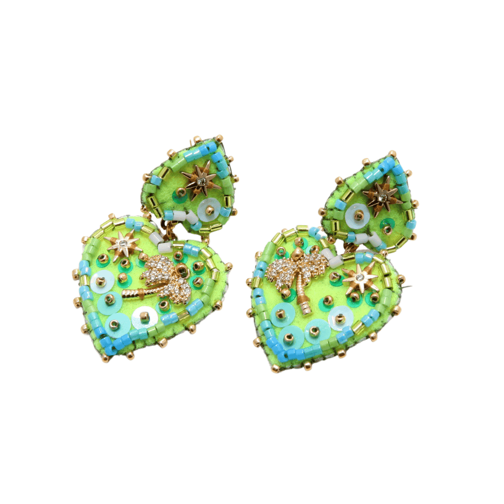 Boucle d’Oreille Palmier M Vert