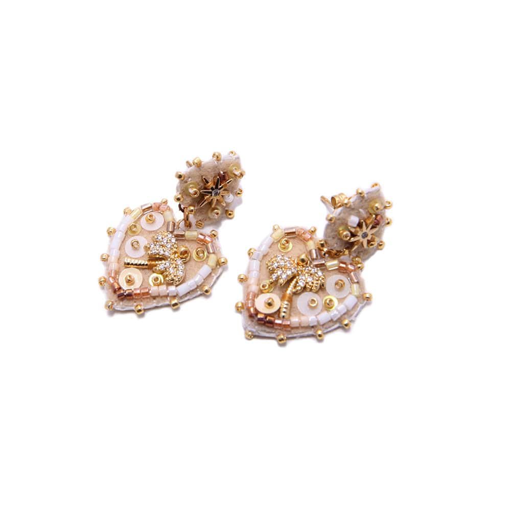 Boucle d’Oreille Palmier S Blanc