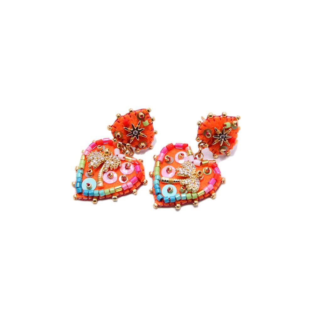 Boucle d’Oreille Palmier S Orange