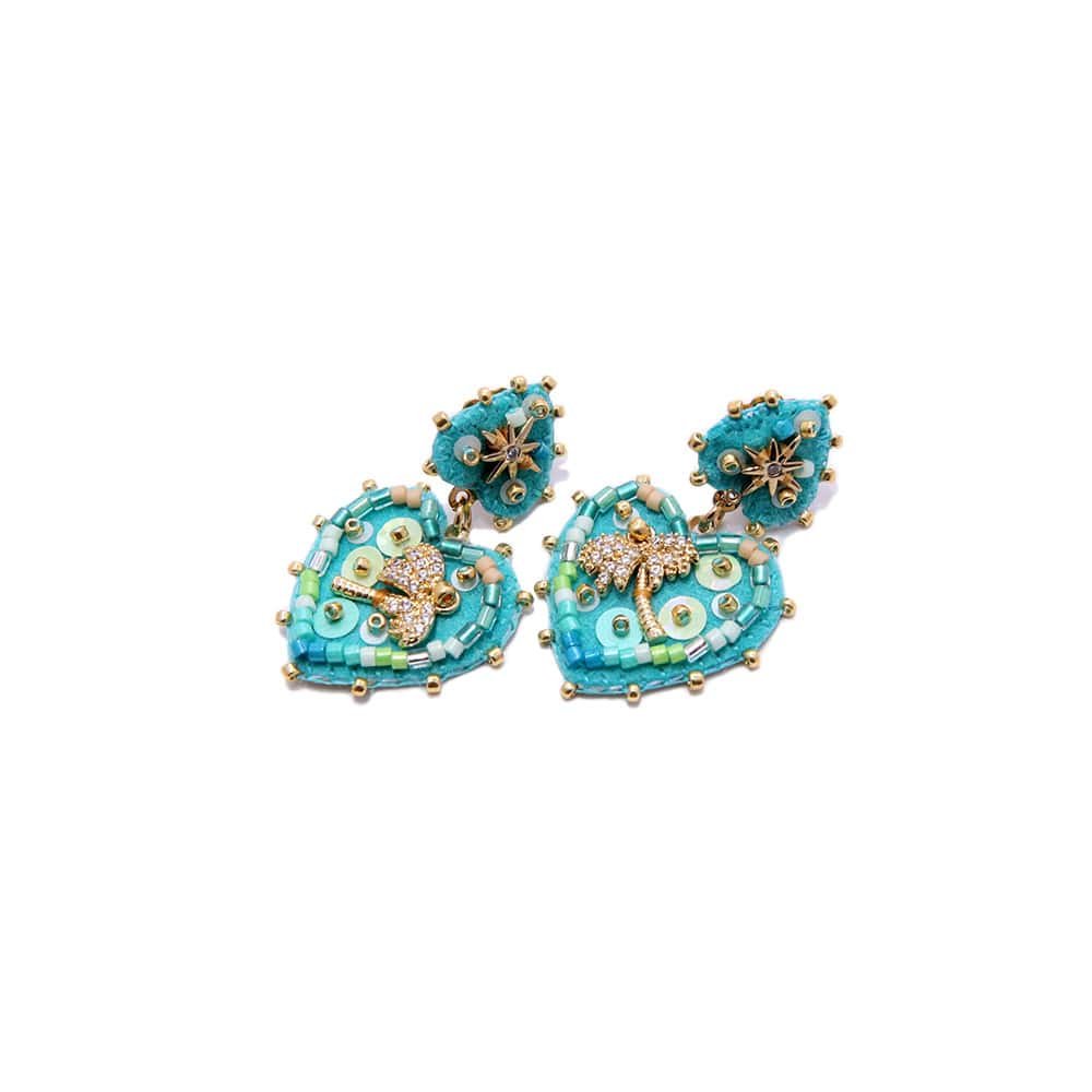 Boucle d’Oreille Palmier S Turquoise