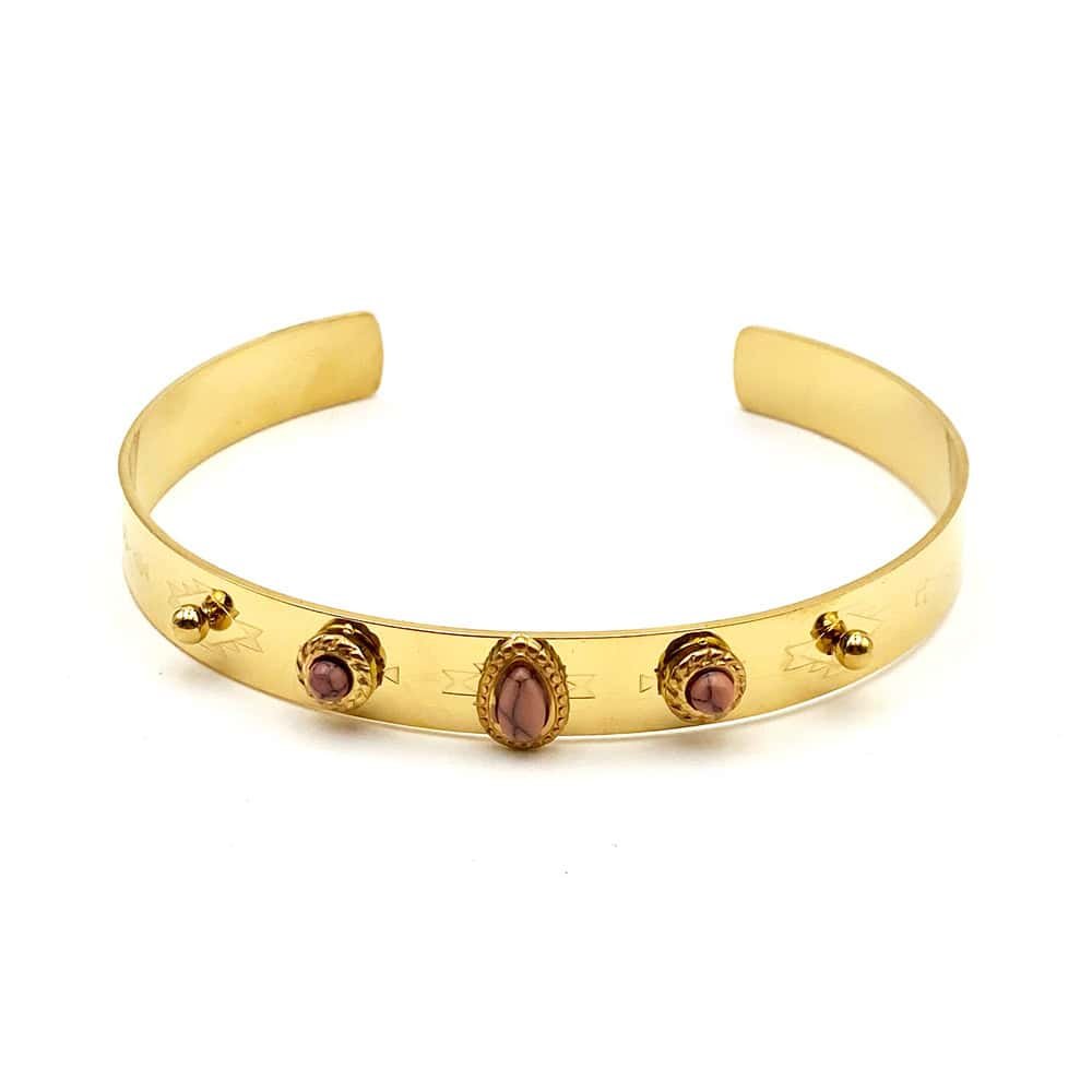 Bracelet Jonc Drop Marron