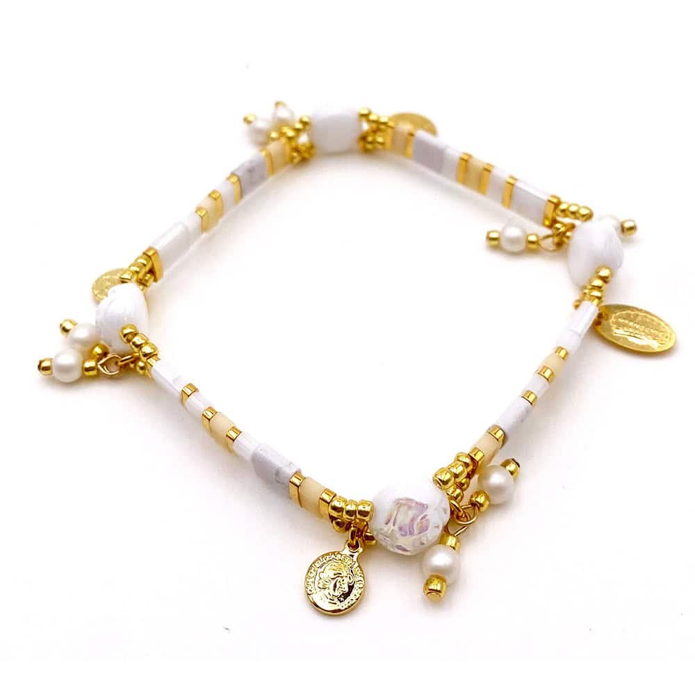 Bracelet Tila Perles de Culture Blanc