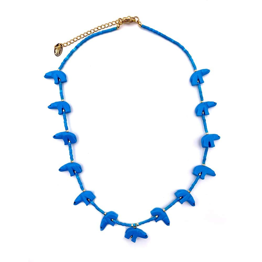 Collier Fétiches Animaux Bleu