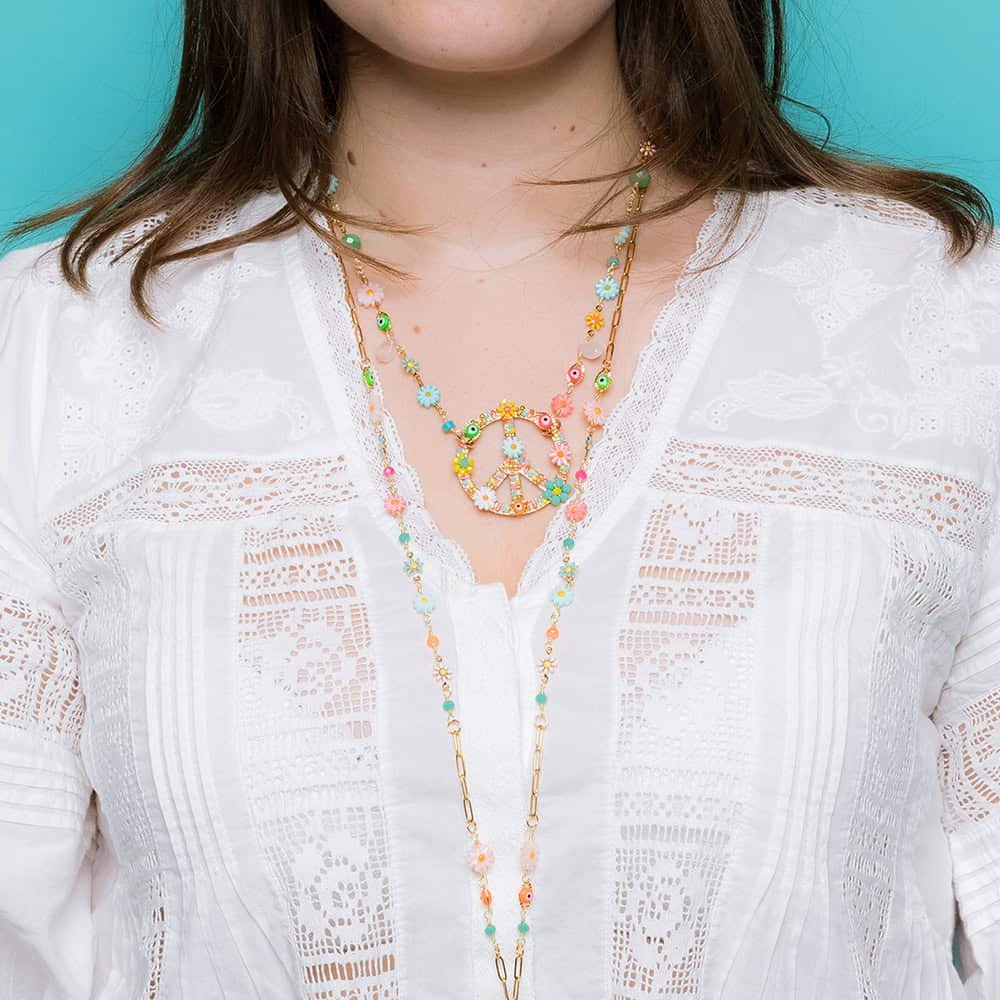 Collier Peace Flora