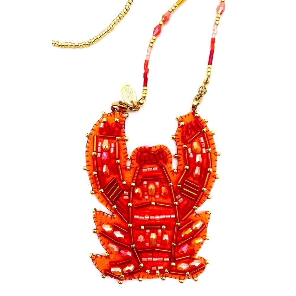 Sautoir Homard Perles Rouge (3)