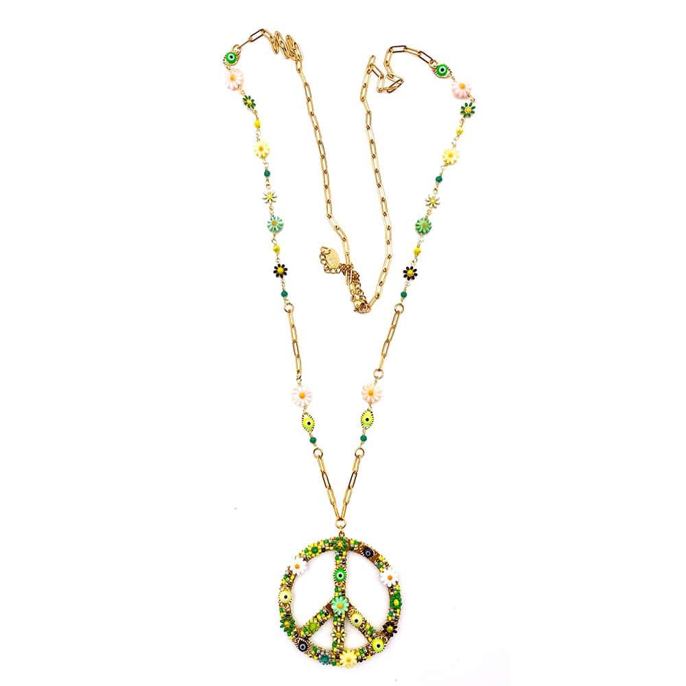 Sautoir Peace Flora Vert