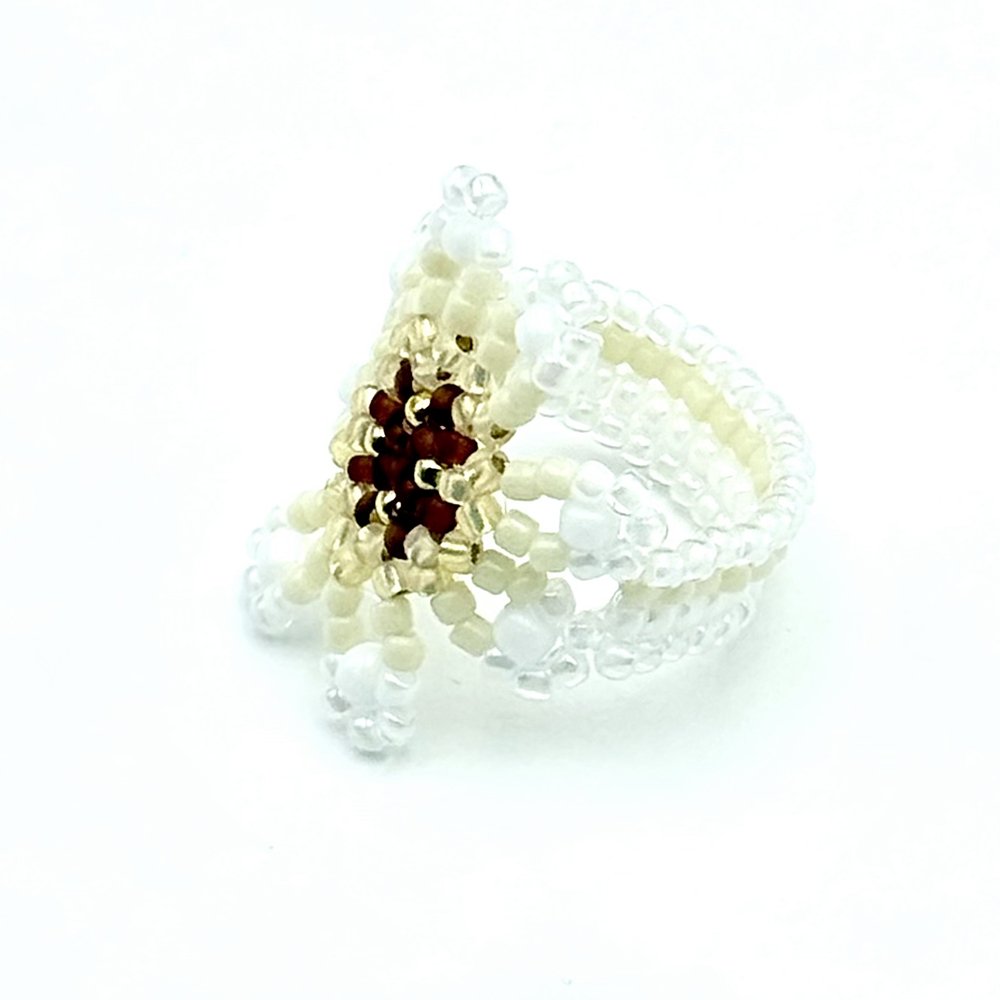 BAGUE ALOHA BLANC MARRON 1
