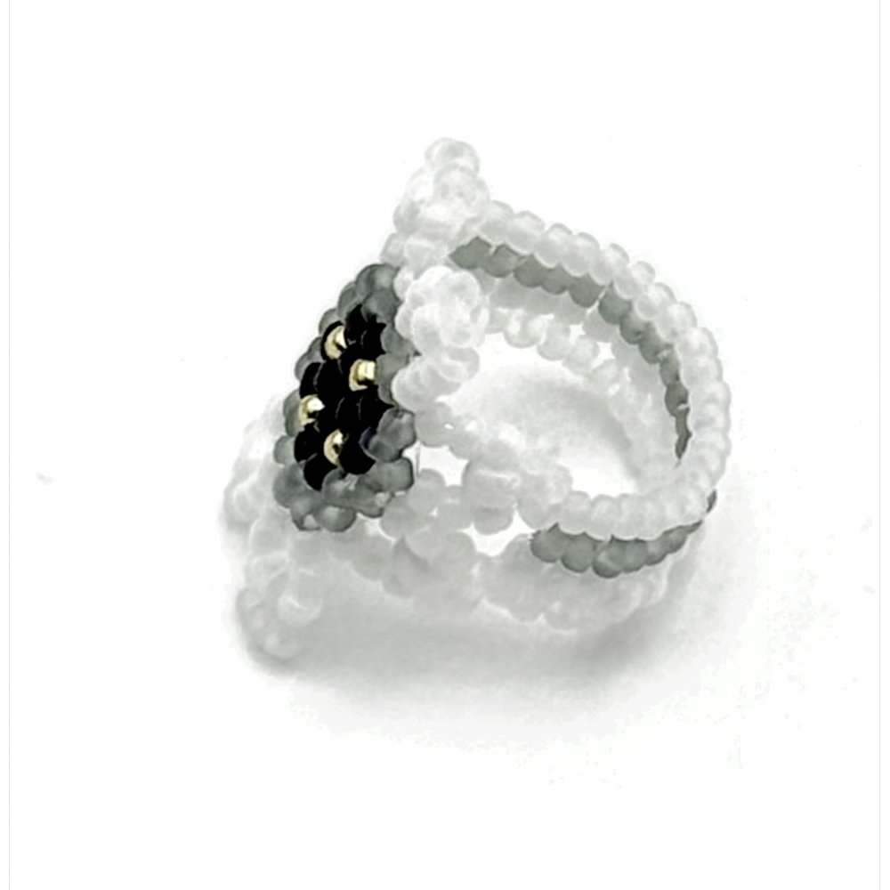 BAGUE ALOHA BLANC NOIR 1