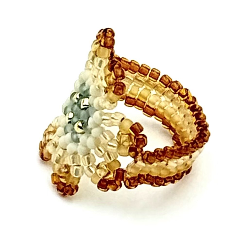 BAGUE ALOHA JAUNE GRIS 1