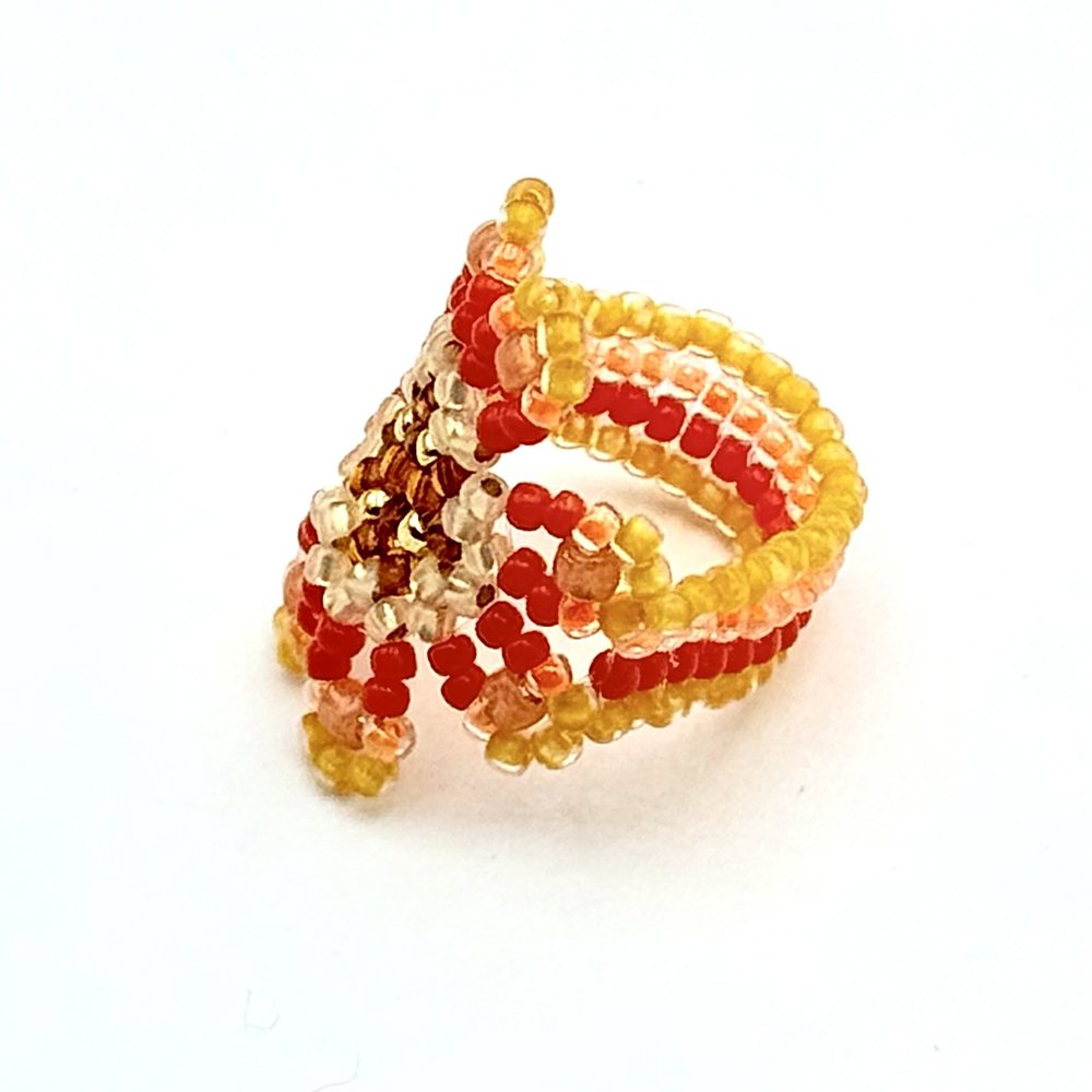 BAGUE ALOHA JAUNE ORANGE 1