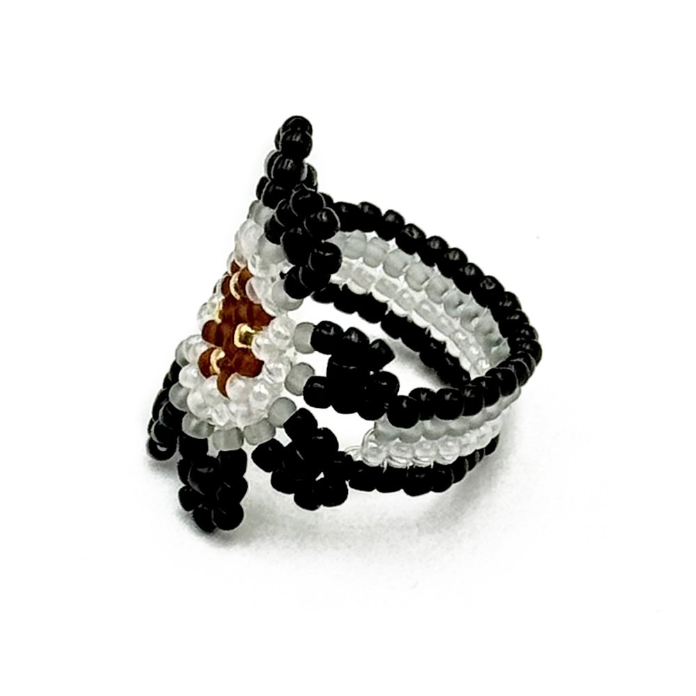 BAGUE ALOHA NOIR BLANC 1