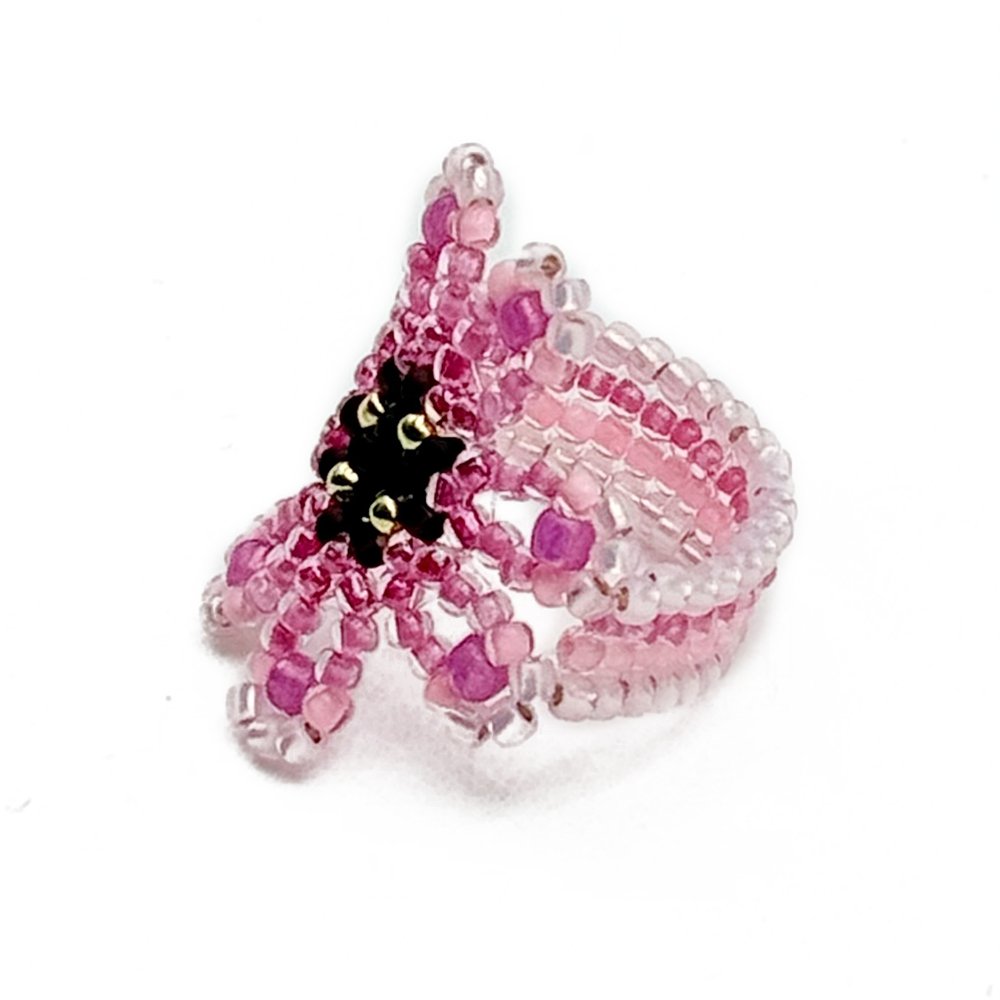 BAGUE ALOHA ROSE NOIR 1