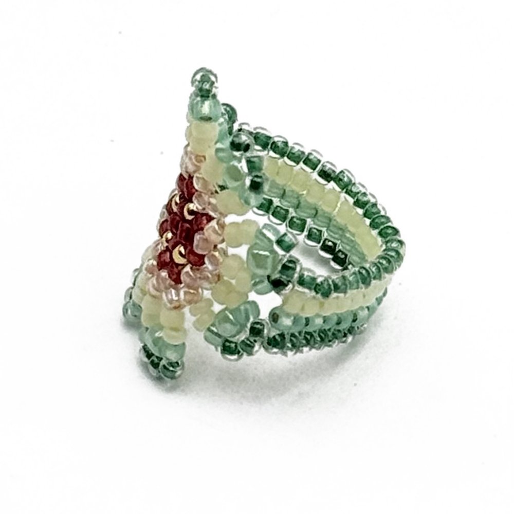 BAGUE ALOHA VERT D'EAU MARRON 1