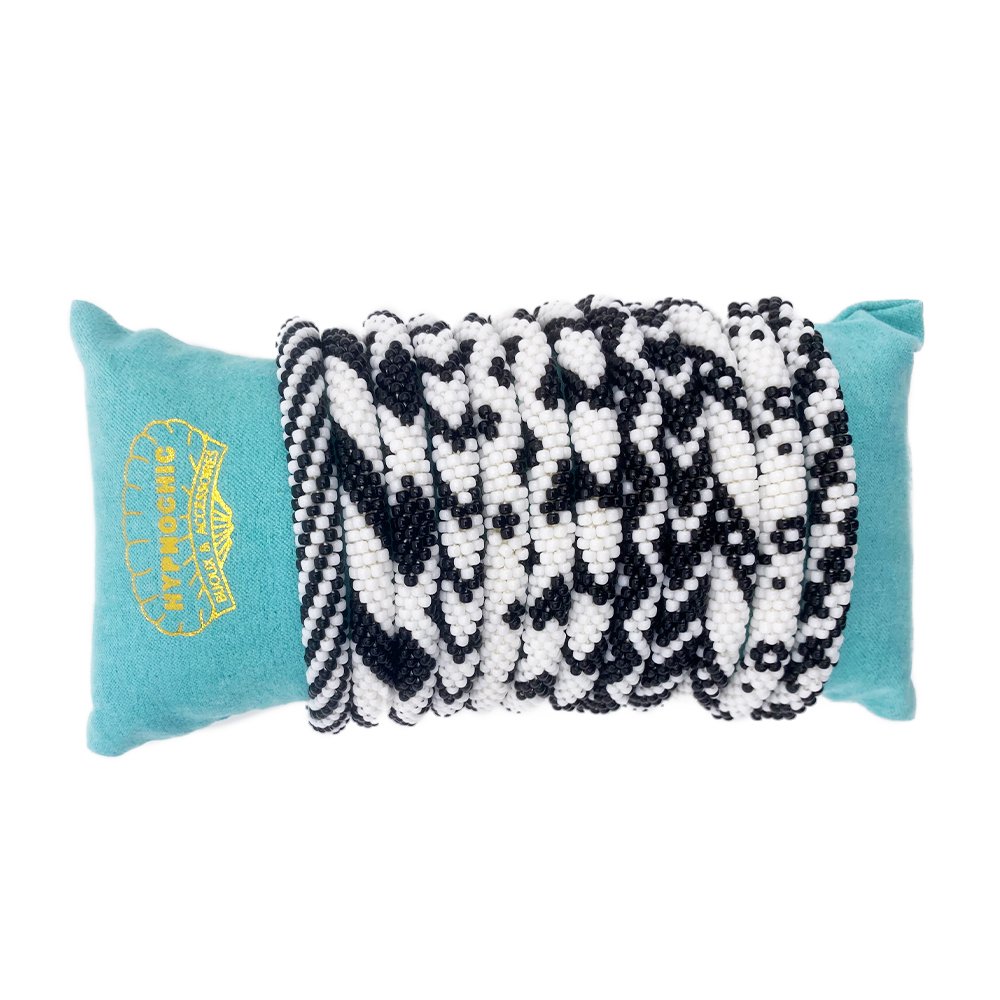 Bracelet Népalais DONUTS Noir et Blanc