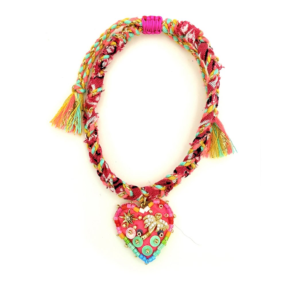 Br bandana palma m Rosa fluo