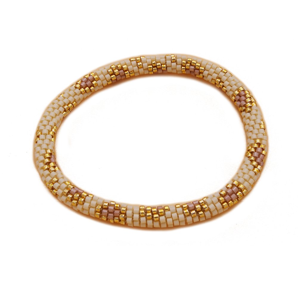 Bracciale nepalese a forma di ciambella con fiori giallo