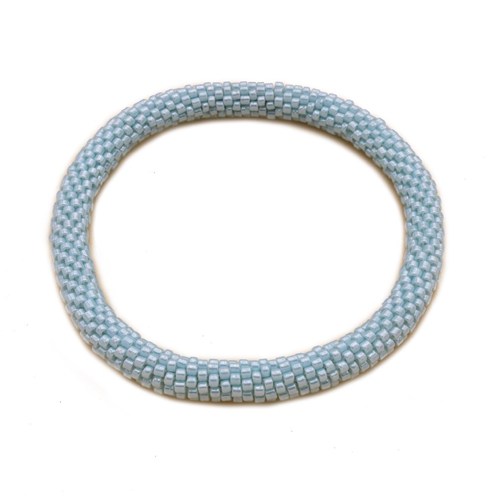 Bracciale nepalese a forma di ciambella semplice blu cielo