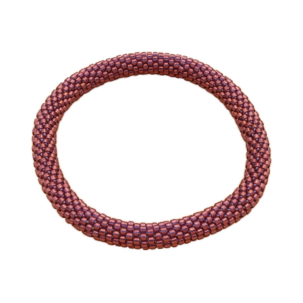 Bracciale nepalese a forma di ciambella semplice parme 2