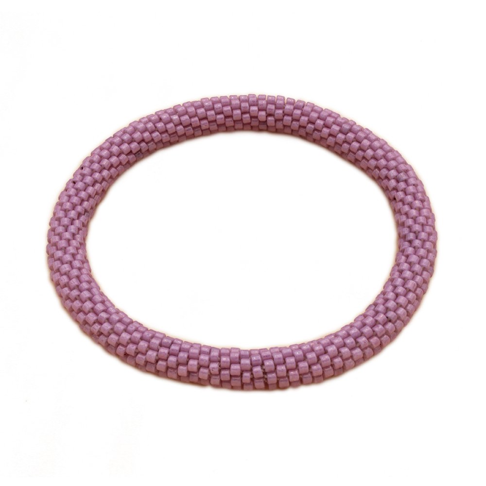 Bracciale nepalese a forma di ciambella semplice parme